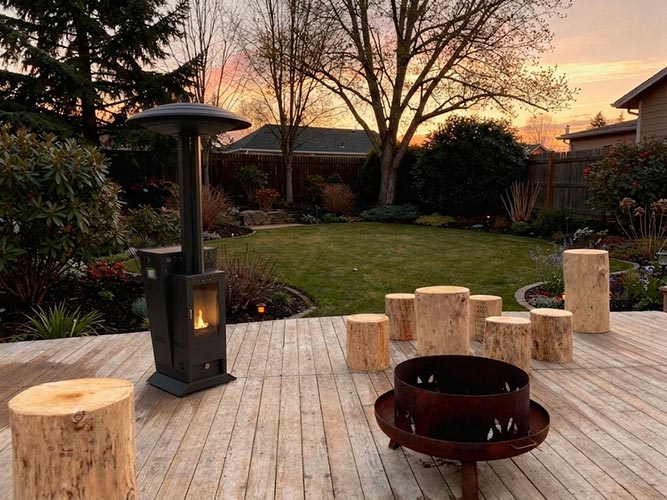 Chauffage de terrasse feu de bois &agrave; Arras